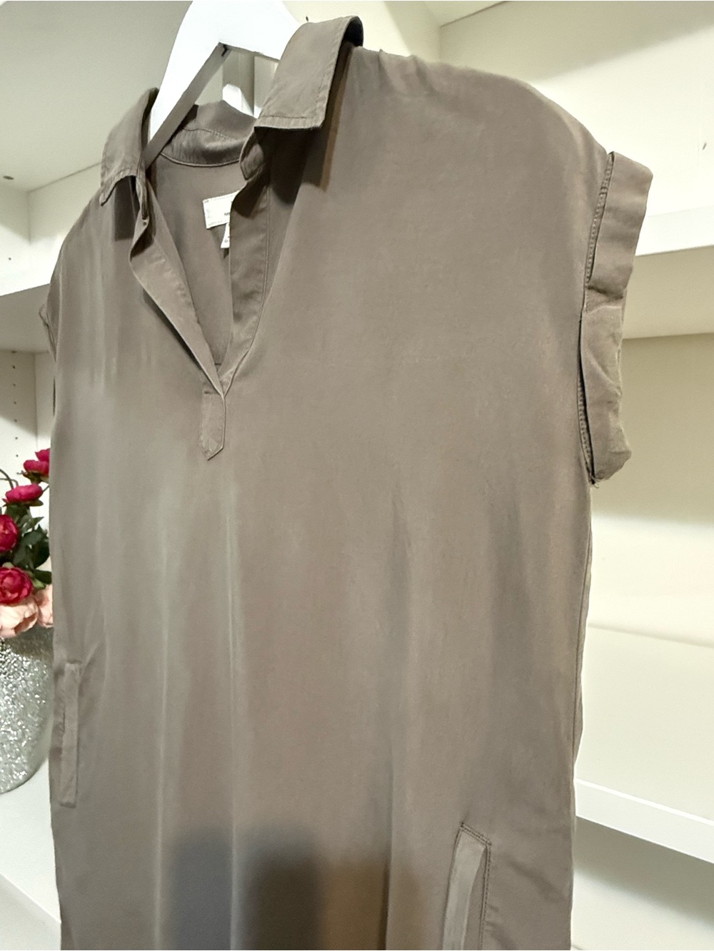 Thread & Supply Taupe Utility Shirt Dress - Picture 6 of 10